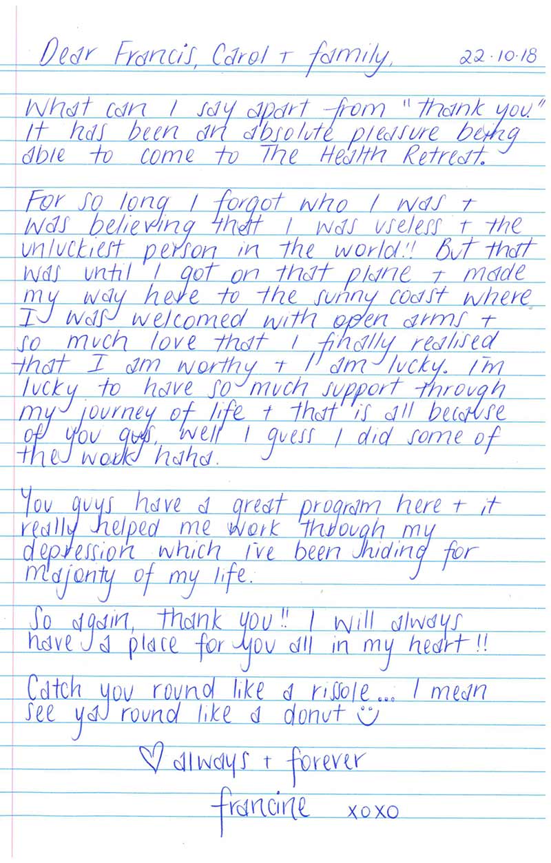 Handwritten Testimonial